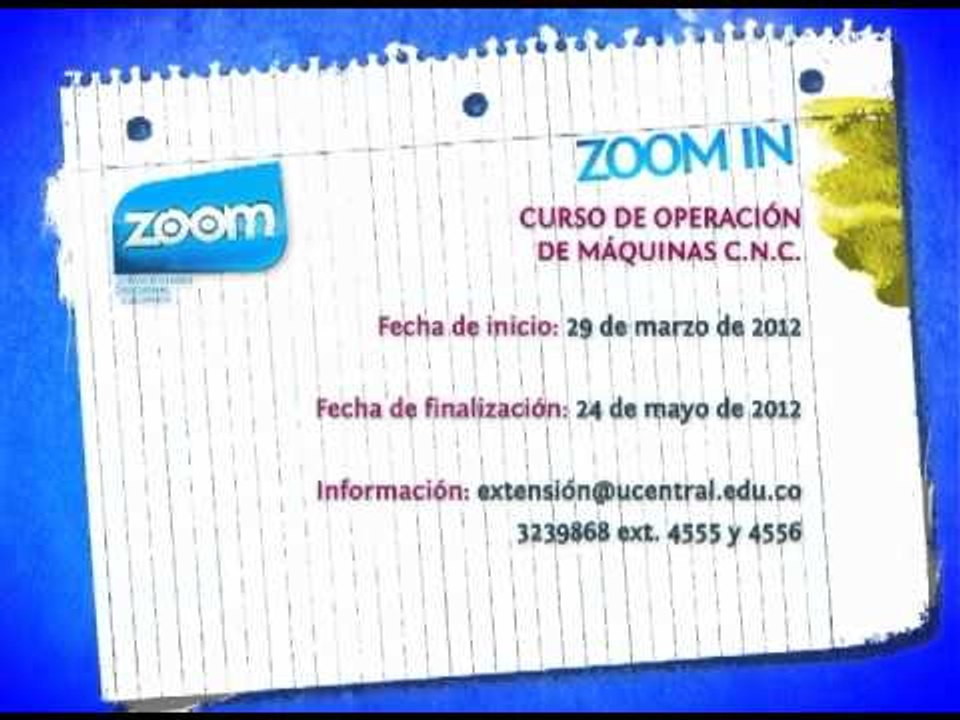 ZOOM IN - Curso de operación de máquinas CNC