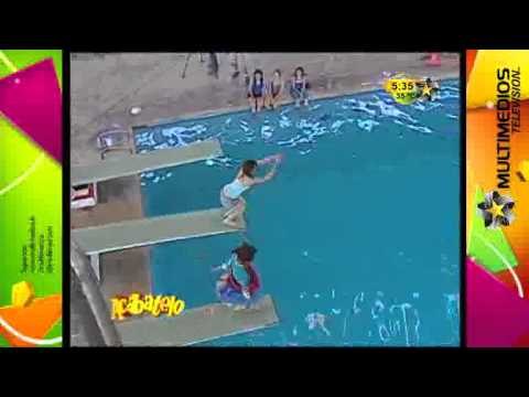 Estrellita y Marina Sotelo en los clavados sincronizados