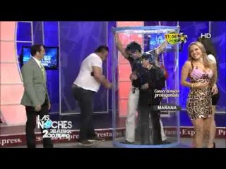 La señora Magda Baila en la capsúla de enfriamiento