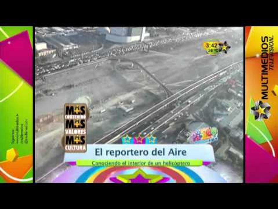 Interior del helicóptero de Multimedios (Más Contenido, Más Valores y Más Cultura)