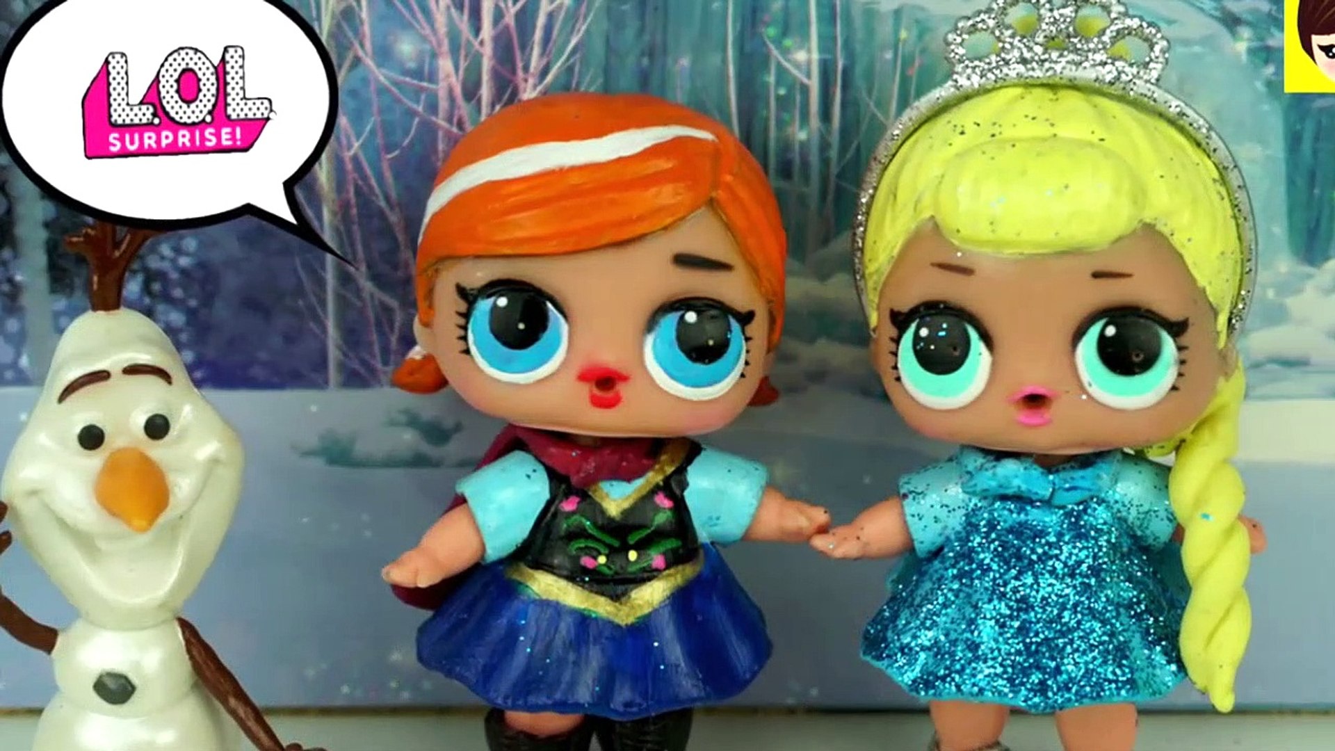 Muñecas L.O.L Sorpresa Pintadas como Bebe Elsa y Anna de Frozen DIY - Juguetes de Titi - Vidéo