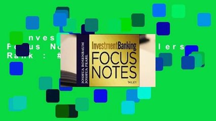 Investment Banking Focus Notes  Best Sellers Rank : #3