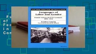 Full E-book  Languages of Labor and Gender: Female Factory Work in Germany, 1850-1914 Complete