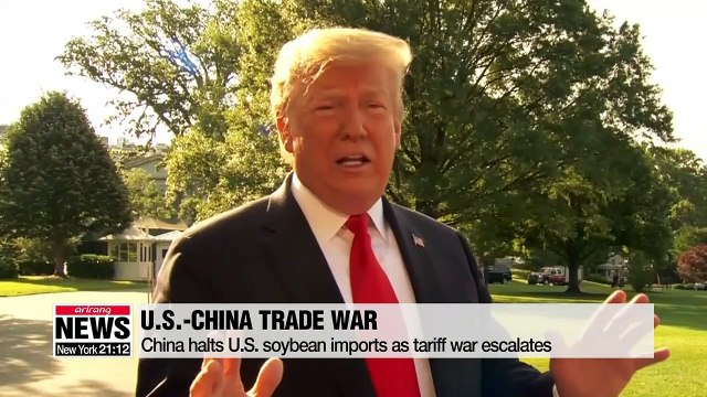 China halts U.S. soybean imports as tariff war escalates