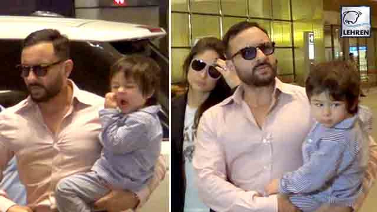 Taimur Airport  पर  नींद  के  वजह  से  दिखे  परेशान