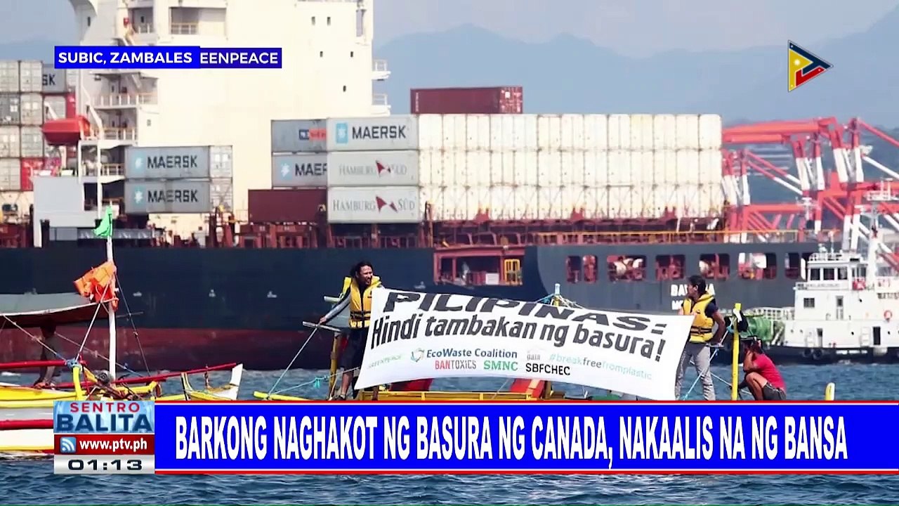 Barkong naghakot ng basura ng Canada, nakaalis na ng bansa