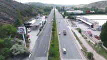 Başkent'te bayram öncesi yollar boş....Ankara trafiği havadan görüntülendi