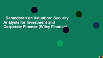Damodaran on Valuation: Security Analysis for Investment and Corporate Finance (Wiley Finance)
