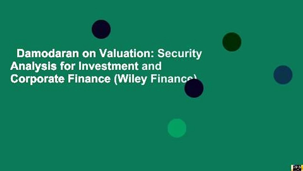 Damodaran on Valuation: Security Analysis for Investment and Corporate Finance (Wiley Finance)