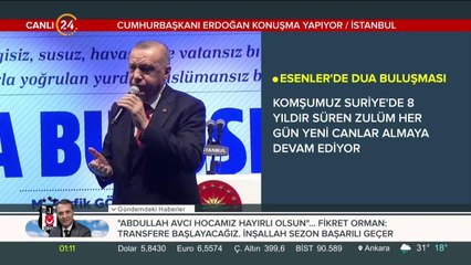 Başkan Erdoğan konuşma yapıyor