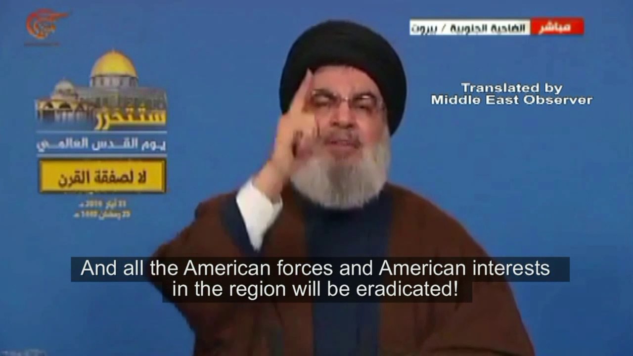 Nasrallah: 'In Iran war, all US forces/interests to be eradicated, Israel/Saudi to pay price' - English Subs