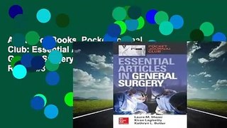 About For Books  Pocket Journal Club: Essential Articles in General Surgery  Best Sellers Rank : #3