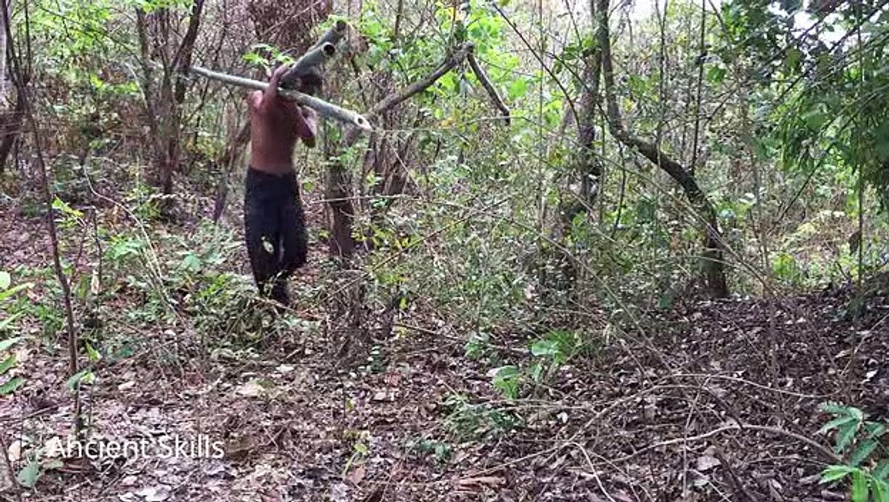 primitive technology dig to build Most Secret Underground Bamboo House And Swimming Pool