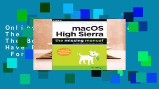 Online macOS High Sierra: The Missing Manual: The Book That Should Have Been in the Box  For Trial