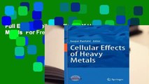 Full E-book Cellular Effects Of Heavy Metals  For Free