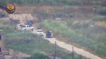 الجبهة الوطنية للتحرير--تدمير مدفع رشاش عيار ٢٣مم بصاروخ مضاد دروع على محور الحويز في ريف حماة