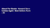 About For Books  Howard Stern Comes Again  Best Sellers Rank : #5