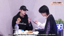 [ENG SUB] 潮音战纪 Chao Yin Zhan Ji / CYZJ - Jun and Minghao have a meal before practice (Seventeen Jun & The8)