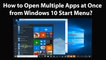 How to Open Multiple Apps at Once from Windows 10 Start Menu?