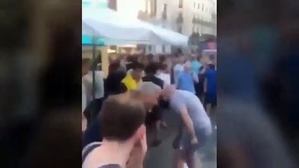 LIVERPOOL FANS AND Tottenham Hotspur   fight IN MADRID.
