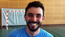 Coupe du Rhône Futsal (finale) – Romain VORIN réagit après la victoire de SUD AZERGUES Futsal contre la Team BEL AIR