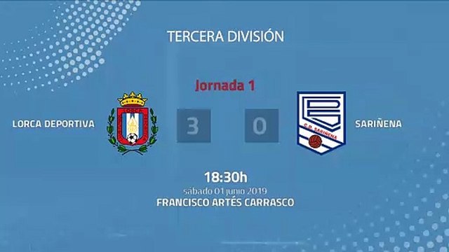 Resumen partido entre Lorca Deportiva y Sariñena Jornada 1 Tercera División - Play Offs Ascenso