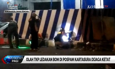 Olah TKP Ledakan Bom di Pospam Kartasura Dijaga Ketat