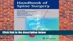 About For Books  Handbook of Spine Surgery Complete