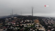 İstanbul'da yüksek kesimlerde etkili  olan sis havadan görüntülendi