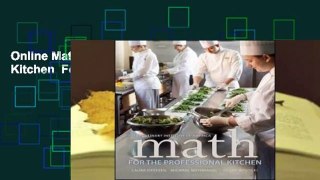 Online Math for the Professional Kitchen  For Kindle