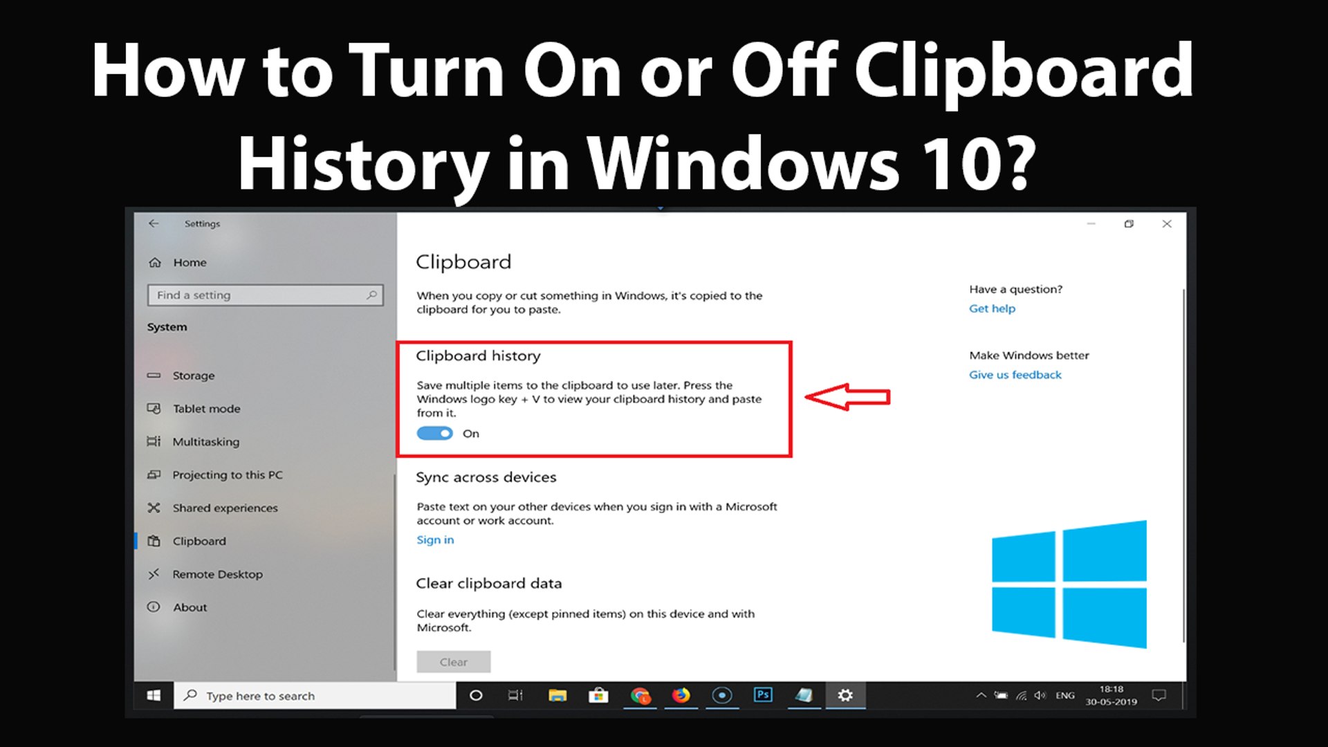 ⁣How to Turn On or Off Clipboard History in Windows 10?