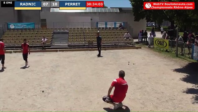Pétanque : Championnats Territoriaux Rhône-Alpes 2019 à Chabeuil - huitième individuel RADNIC vs PERRET - Fin