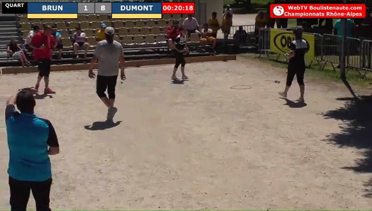 Pétanque : Championnats Territoriaux Rhône-Alpes 2019 à Chabeuil - Quart individuel BRUN vs DUMONT