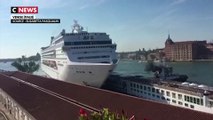 Venise : un bateau de croisière percute un quai et un bateau