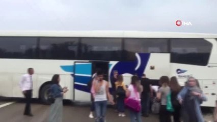 Otobüs yoldan çıktı, 40 yolcu ölümden döndü