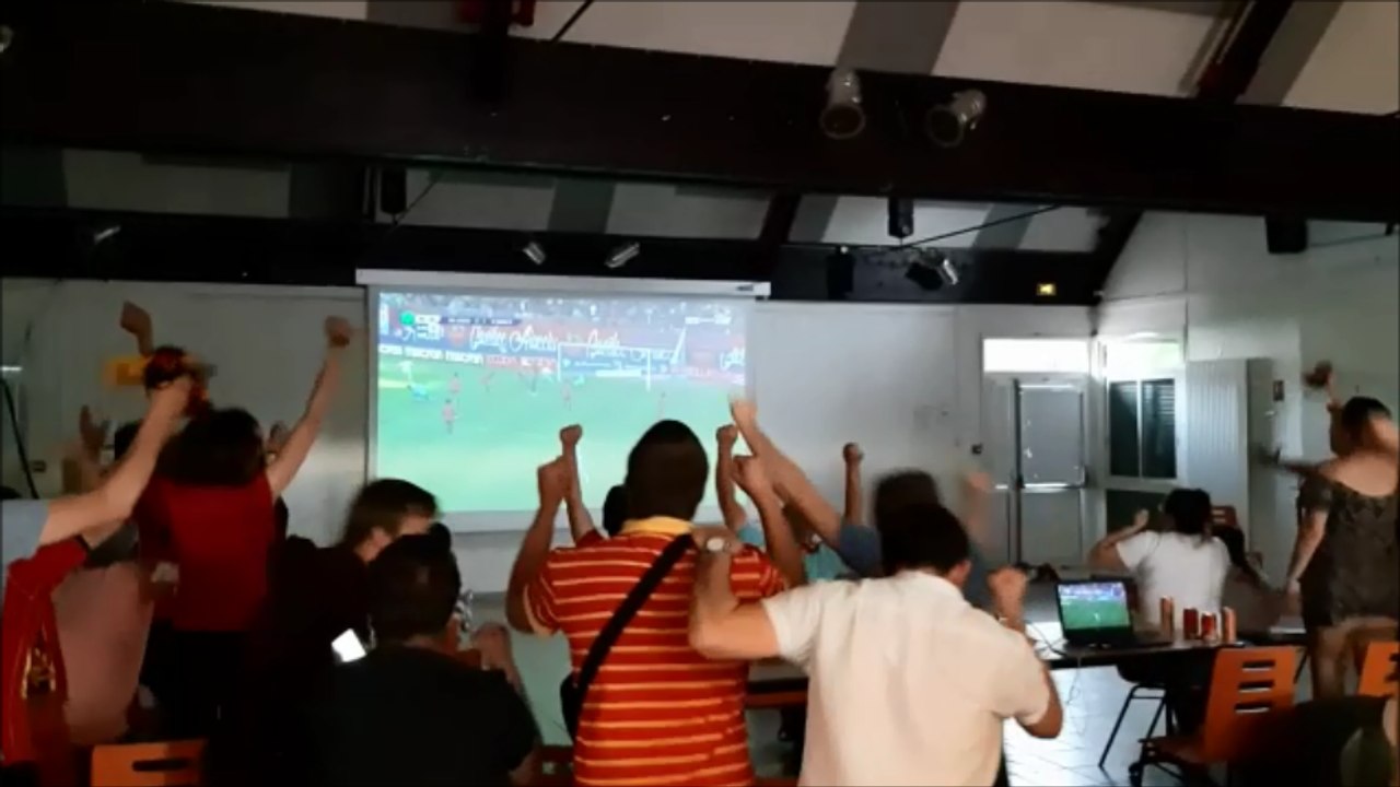 La joie des supporteurs manceaux au 2e but