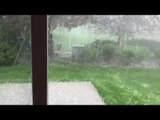 Huge Hailstorm Shatters Glass Door