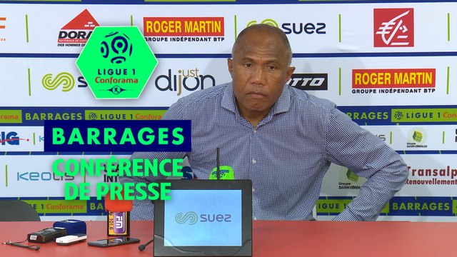 Conférence de presse Dijon FCO - RC Lens (3-1) : Antoine KOMBOUARE (DFCO) - Philippe MONTANIER (RCL) - 2018/2019