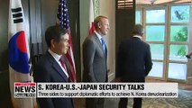 S. Korea, U.S., Japan vowed for cooperation for Pyeongyang's complete denuclearization