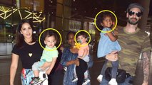 $unny Leone With KIDS Nisha, Noah, Asher & Husband Daniel Weber Arrives At Mumba