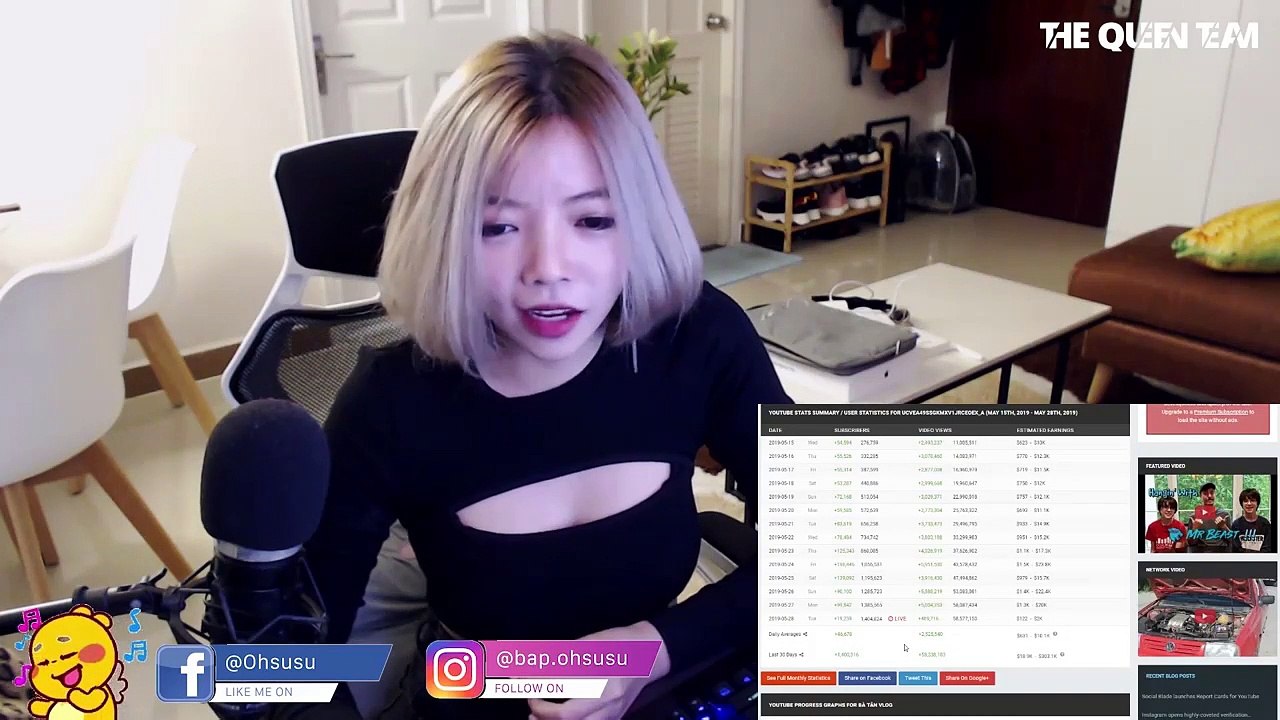 OHSUSU XINH ĐẸP TÍNH TIỀN YOUTUBE GIÚP BÀ TÂN VLOG