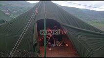 Report TV -Tërmeti/ 90 banorë do të kalojnë natën në çadra në Kolonjë