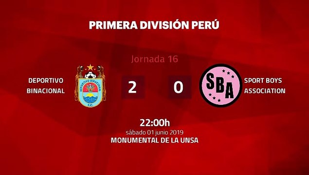 Resumen partido entre Deportivo Binacional y Sport Boys Association Jornada 16 Apertura Perú - Liga