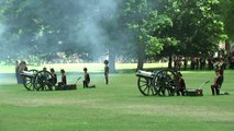 Gun salutes to Donald Trump's state visit