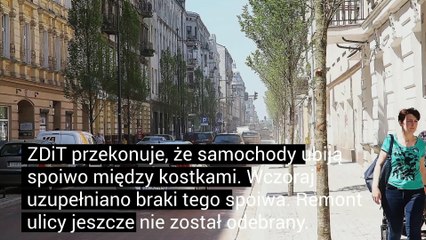 Nowa kostka na Jaracza chybocze się, chociaż ulica została otwarta dla ruchu 3 czerwca