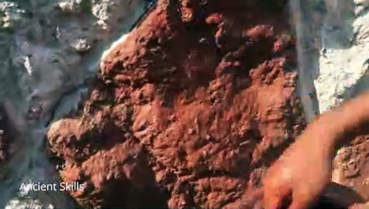 primitive technology Dig To Build Swimming Pool front of Underground House - hd