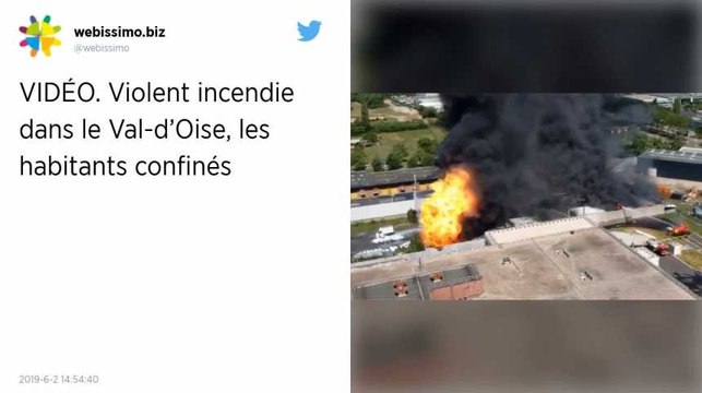 Violent incendie dans une usine de déchets dangereux dans le Val-d’Oise, les habitants toujours confinés.