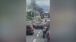 Tiranë/ Një automjet merr flakë në ecje pranë rrethrrotullimit të Doganës