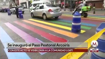 Pintan bandera gay en paso peatonal de la CdMx