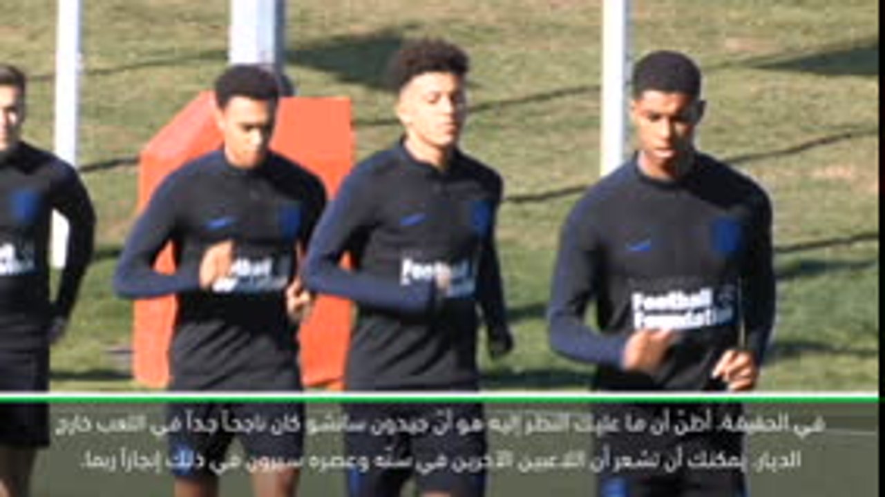ة القدم: دوري الامم الاوروبية: سانشو حامل شعلة اللاعبين اليافعين في إنكلترا- رايت